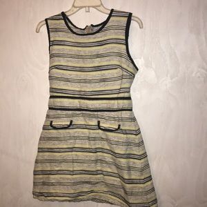 Black & white & yellow sleeveless dress